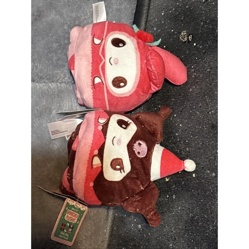 NWT TeeTurtle Reversible Plushies Lot 2 Hello kitty And friends Christmas Gift